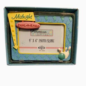 New View 4x6 American Retro Midnight Bowl A Rama Photo Frame NWT
